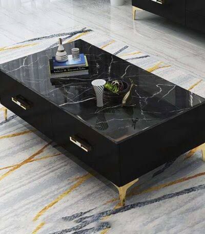 Modern Black Marble Coffee Table